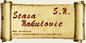 Staša Makulović vizit kartica